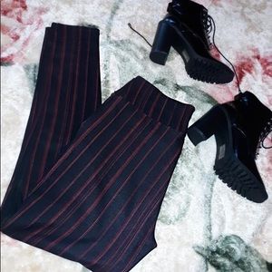Red pinstripe pants